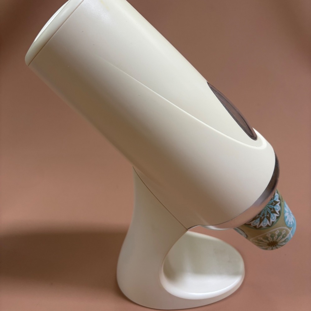 Dixie Cup Dispenser Stand Cream Silver MCM Mod Vintage w/Dixie Everyday 3oz cups - Picture 3 of 8